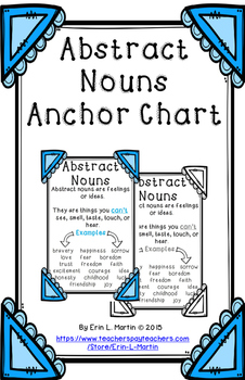 Abstract Nouns Anchor Chart by Erin L Martin | TPT