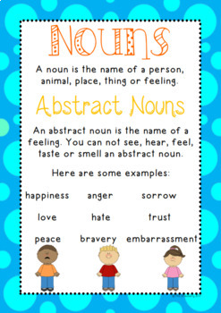 nouns posters abstract nouns collective nouns common