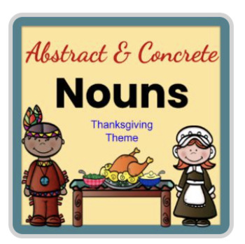 Preview of Abstract Nouns Drag & Drop  Digital Boom Cards™  (Thanksgiving Theme)