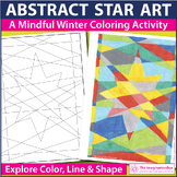Abstract Stars Art Lesson, Fun Winter Holidays Coloring Pa