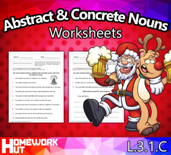 Preview of Abstract and Concrete Nouns Worksheets