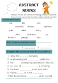 Abstract nouns and adjectives worksheet