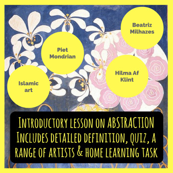 Preview of Abstraction lesson with home learning artist research task