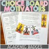 Academic Badges for Choice Boards | Reward System for Posi