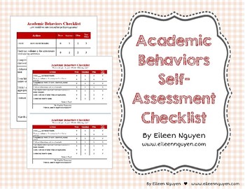 Preview of Academic Behaviors Self-Assessment Checklist