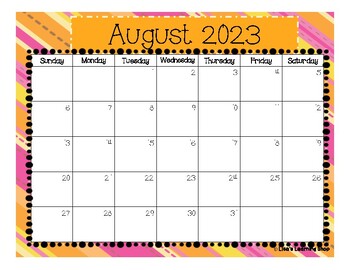 Academic Calendar 2019-2020 by Lisa's Learning Shop | TpT