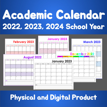 Preview of Academic Calendar 2023-2024 (Portrait & Landscape) - FREE Lifetime Updates