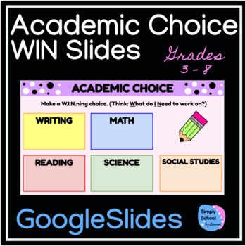 Preview of Academic Choice and WIN GoogleSlide Template