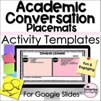 Preview of Academic Conversation Placemat Activity Templates for Google Slides™