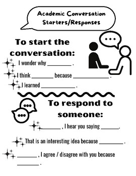 Preview of Academic Conversation Starters