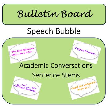 Preview of Academic Conversation Wall Sentence Stems for Everyday Use