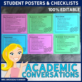 Preview of Academic Conversations Prompts for Accountable Talk | Posters & Checklists