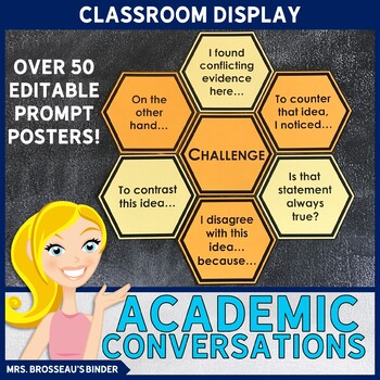 Preview of Academic Conversations Prompts for Accountable Talk | Bulletin Board Posters