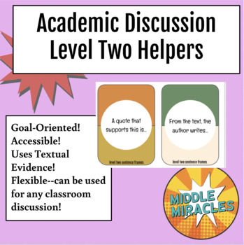 Preview of Academic Discussion Cards (Level Two)