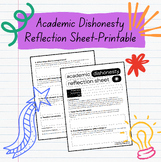 Academic Dishonesty Reflection Sheet-Printable
