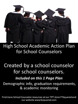Preview of Academic High School Action Plan for Counselors - 1 Page