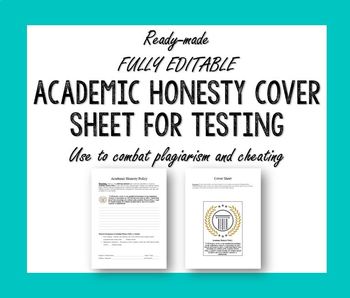 Preview of Academic Honesty Policy Agreement and Test Cover Sheet