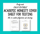 Academic Honesty Policy Agreement and Test Cover Sheet