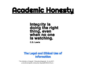 Preview of Teaching Kiddos About Academic Honesty- PRESENTATION