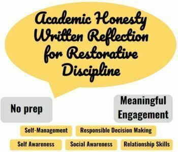 Preview of Academic Honesty Written Reflection for Restorative Discipline Printable
