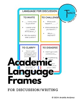 Preview of Academic Language Frames: For Discussion/Writing