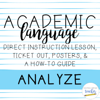 Preview of Academic Language Lesson {Analyze}