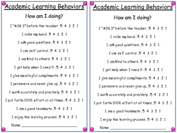 Academic Learning Behaviors Posters 