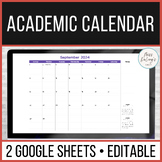 Academic Monthly Calendar Digital Version for Google Sheet