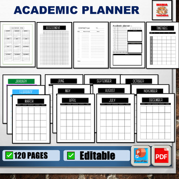 "Academic Planner 2024: Navigating Your Educational Journey" by Mima Teacher