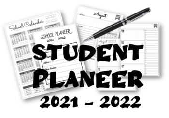 Preview of Academic Planner août 2021-juillet 2022 | To Do List, Habit Tracker, Homework...