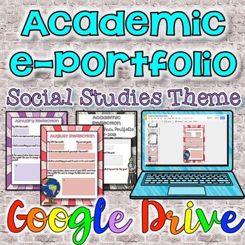 Preview of Academic ePortfolio-Social Studies Theme {Google Drive}