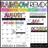 Academic School Calendars // Rainbow Remix 90's retro clas