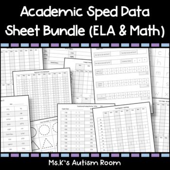 Preview of Academic Special Education Data Sheets Bundle (Reading, Writing, Math & More!)