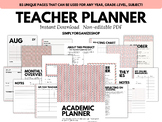 Academic Teacher Planner, Lesson Planner, Printable PDF
