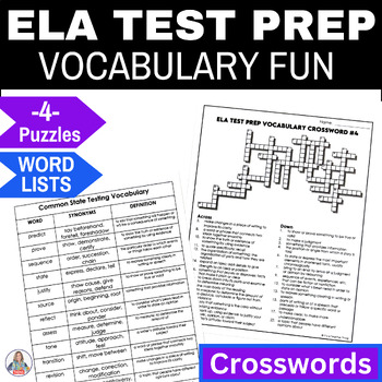 Preview of Academic Testing Vocabulary for ELA Test Prep - Crossword Puzzles