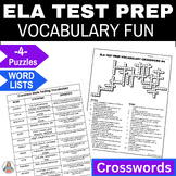 Academic Testing Vocabulary for ELA Test Prep - Crossword Puzzles