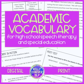 Preview of Academic Tier 2 Vocabulary for Middle and High School SLPs and Special Education