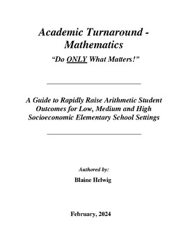 Preview of Academic Turnaround - (Math) - A Guide - "Do ONLY What Matters!" - FREE