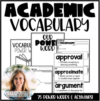 Preview of Academic Vocabulary Cards and Activities for Upper Graders