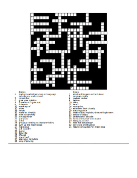 Academic Vocabulary Crossword Puzzle FREEBIE by Turley Rox TPT