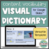 Content Vocabulary Visual Dictionary | Digital Template