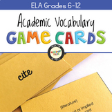 Academic Vocabulary ELA Game Cards