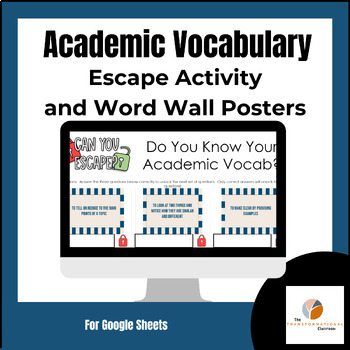 Preview of Academic Vocabulary Escape Activity and Word Wall Posters