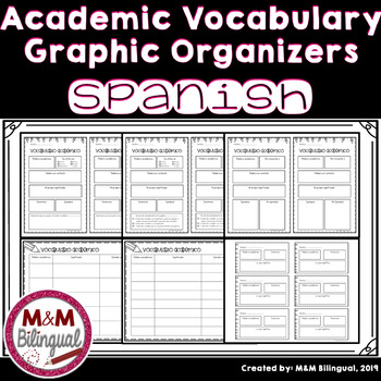 Preview of Academic Vocabulary Graphic Organizers | SPANISH