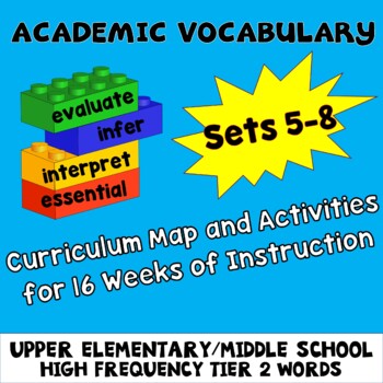 Preview of Academic Vocabulary Worksheets Assessments Activities Sets 1-4 Great for ESL