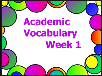 Preview of Grade 3 Academic Vocabulary Set 1 Promethean Flipchart