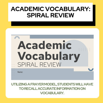 Preview of Academic Vocabulary: Spiral Review (Test Prep)