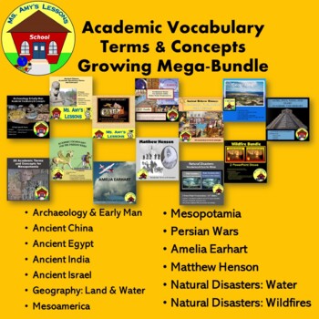 Preview of Academic Vocabulary Terms and Concepts Growing Mega Bundle