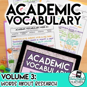 Preview of Academic Vocabulary Volume 3: Words about Research
