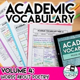 Academic Vocabulary Volume 4: Words about Poetry
